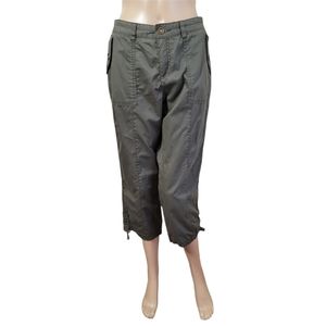 MERONA Size 2 Fit 4 Camp Capri Pants Cotton Cinch Leg Olive Green